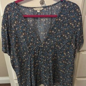 Lucky Brand Blue Floral Women's Top